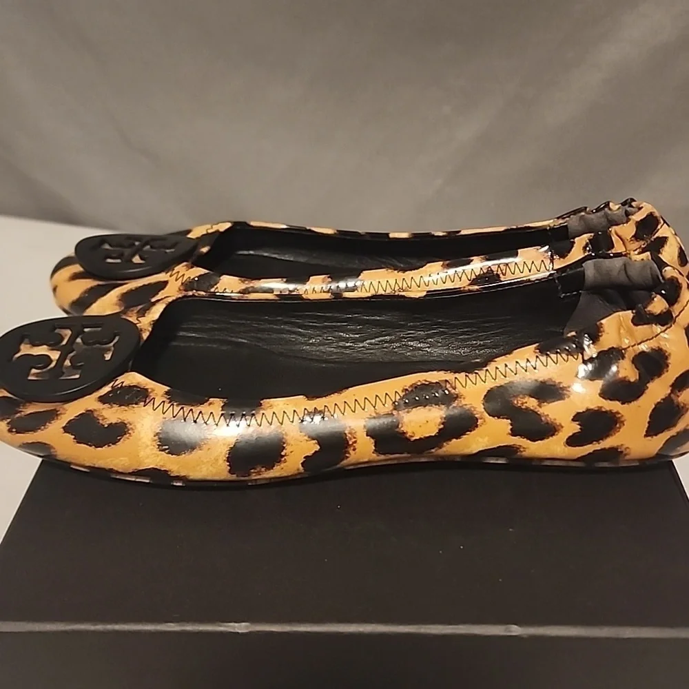 Tory Burch Brown and Black Leopard Flats